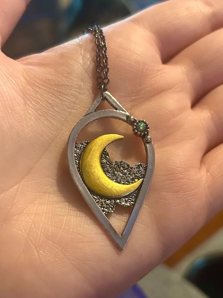 Image of Moon In The Clouds Charm Necklaces 