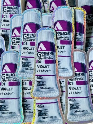 Gouache Paint Tube Glitter Sticker