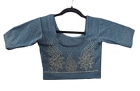 Image 1 of Heena Grey_Premium Quality Stonework Stretchable Blouse