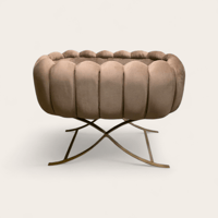 Image 2 of Crisscross Legs Beautiful Panelled Upholstery Baby Bassinet Crib Cot
