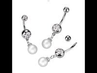  Pearl Dangle Belly Ring