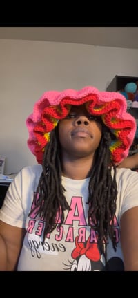 Image 5 of *CUSTOM* Double Brim Ruffle Bucket Hat