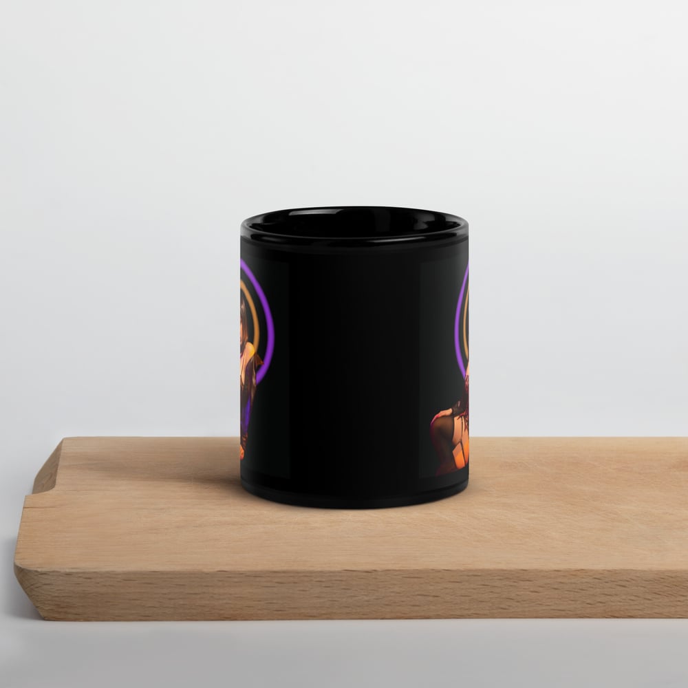 "LUSTY LOOKER: LEATHER & LEOPARD" GLOSSY MUG