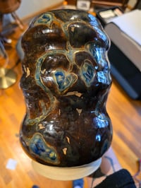 Image 3 of Bronze Vase with Blue Vines