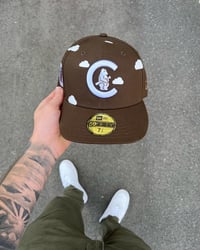 Image 3 of MOCHA BROWN PARTLY  CLOUDY CHICAGO CUBS CUSTOM FITTED CAPo