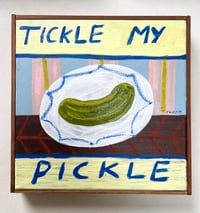 Tickle my pickle framed canvas