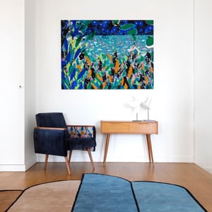 Image of Fauteuils carrés Matisse bleu