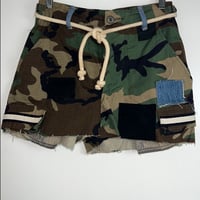 Image 2 of RILEY camo patch vintage repurposed shorts