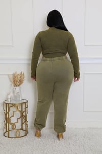 Image 3 of Incognito Bodysuit Pant Set(Olive)