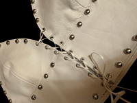 Image 4 of White lace up top M