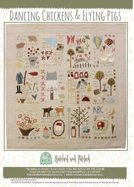 Image of Dancing Chickens & Flying Pigs Pattern By Hatched and Patched 