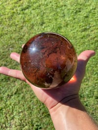Image 9 of Large Smoky Quartz With Golden Rutile Sphere #1770