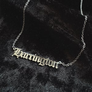 Image of Harrington Stainless Steel Script Necklace Stranger Collection