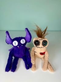 Image 1 of Mini Weighted Baby Monsters - Purple Vampire or Voodoo Doll
