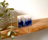 Image 1 of Tiny Silver Sky Telegraph Poles Landscape on wooden block