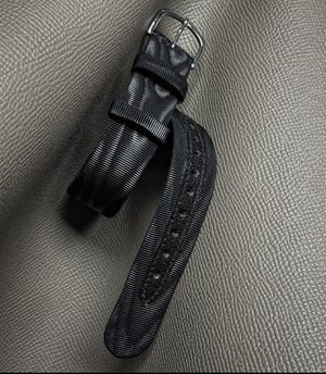 Image of Black Tie Moiré Single Piece "Nato" Strap