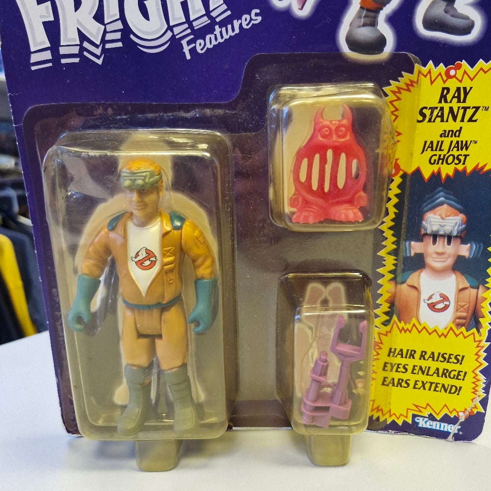 Image of Kenner The Real Ghostbusters Fright Features Ray Stantz & Jail Jaw Ghost (Carded)