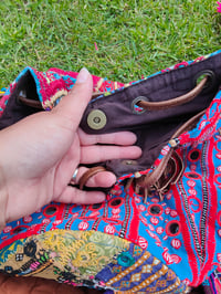 Image 13 of Slouch bag leather pulley in embellished afghan charms