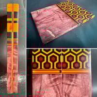 Image 1 of @Kaoticartworks Resin & Red Curly Cottonwood Segmented Knife Scales