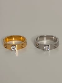 Image 2 of LOVE RING WITH STONE 5MM