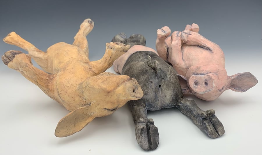 Image of Threesome little pigs- Julie Kradel Solo Exhibit