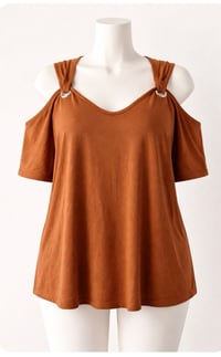 Image 5 of 2X MineTom Open Shoulder Top # 472*10 (Gently Used)