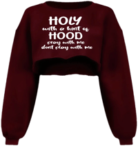 Image 1 of Holy With A Hint Of Hood Crop Sweatshirt 