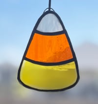Image 1 of Candy Corn Stained Glass Suncatcher