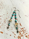 Egyptian turquoise and citrine earrings