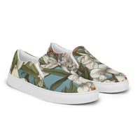 Image 1 of Colorful Botanical Plants Art Nouveau Men’s Slip-On Canvas Shoes