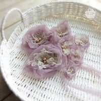Image 5 of Photography set of flowers with headband - dusty purple