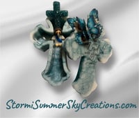 Image 2 of Teal and White shimmery Prayer/Trinket Box