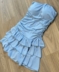 Image 4 of Bandeau ruched frill playsuit 