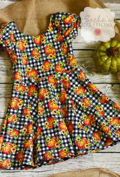 Image of Pumpkins & Sunflowers Twirl Dress