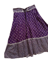 70s plum calico lace up prairie skirt 