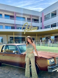 Image 2 of Pistachio Lace Resort Set | One Shoulder Lace Top & Matching Trousers