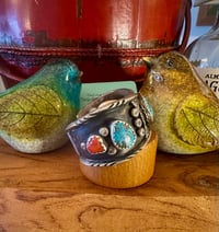 Image 3 of Vintage Yazzie morenci/coral cool cuff 