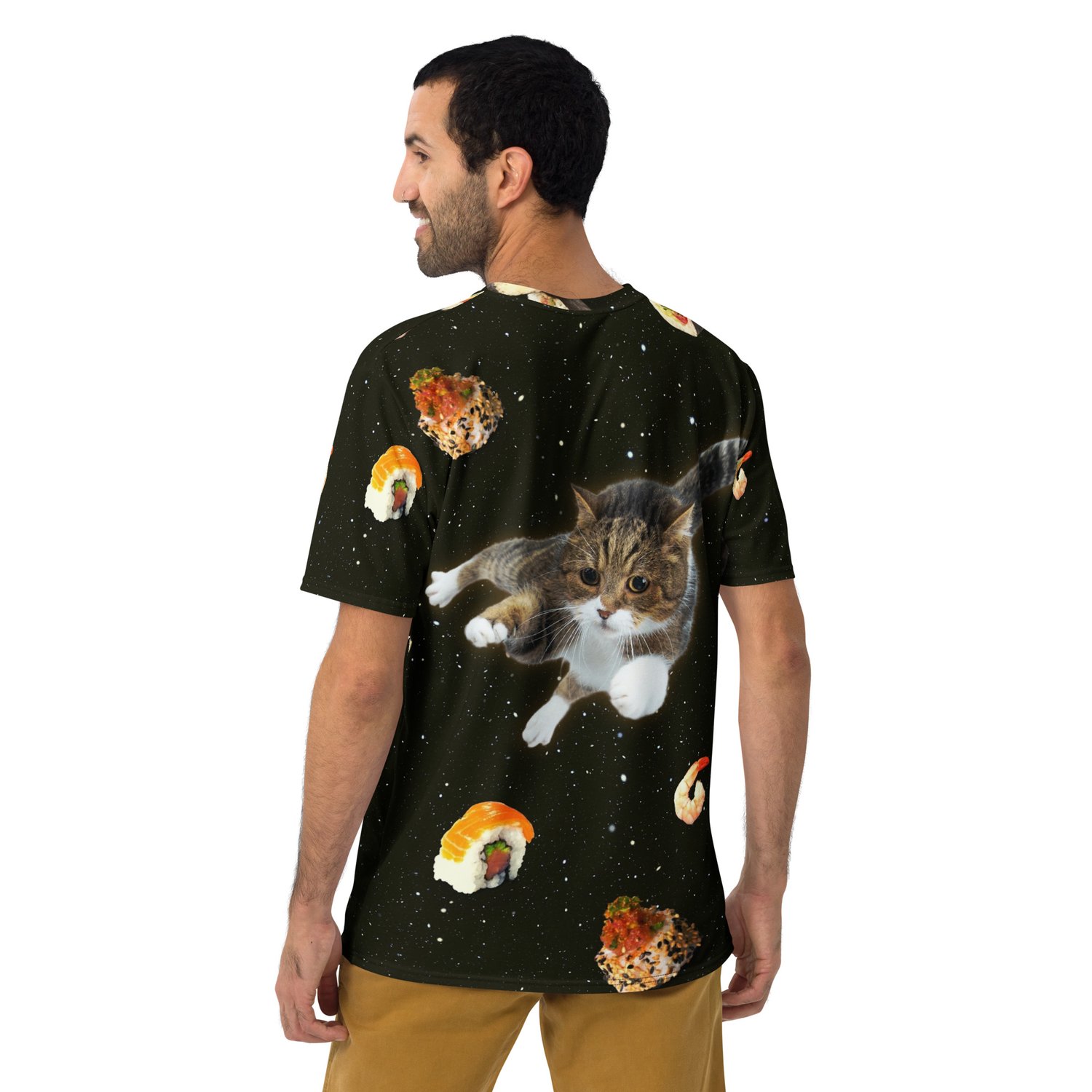 Image of Sushi Cat in Space  - All Over Print Men's/Unisex T-shirt 