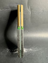 Image 4 of Giraffe Bone & Green GLOW Carbon Fiber Segmented Knife Scales