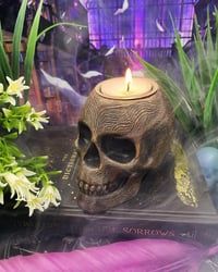 Image 3 of Stone tea light/ incense holder (antique bronze ) 