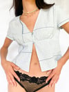 Aggy Blouse Blue Grid 