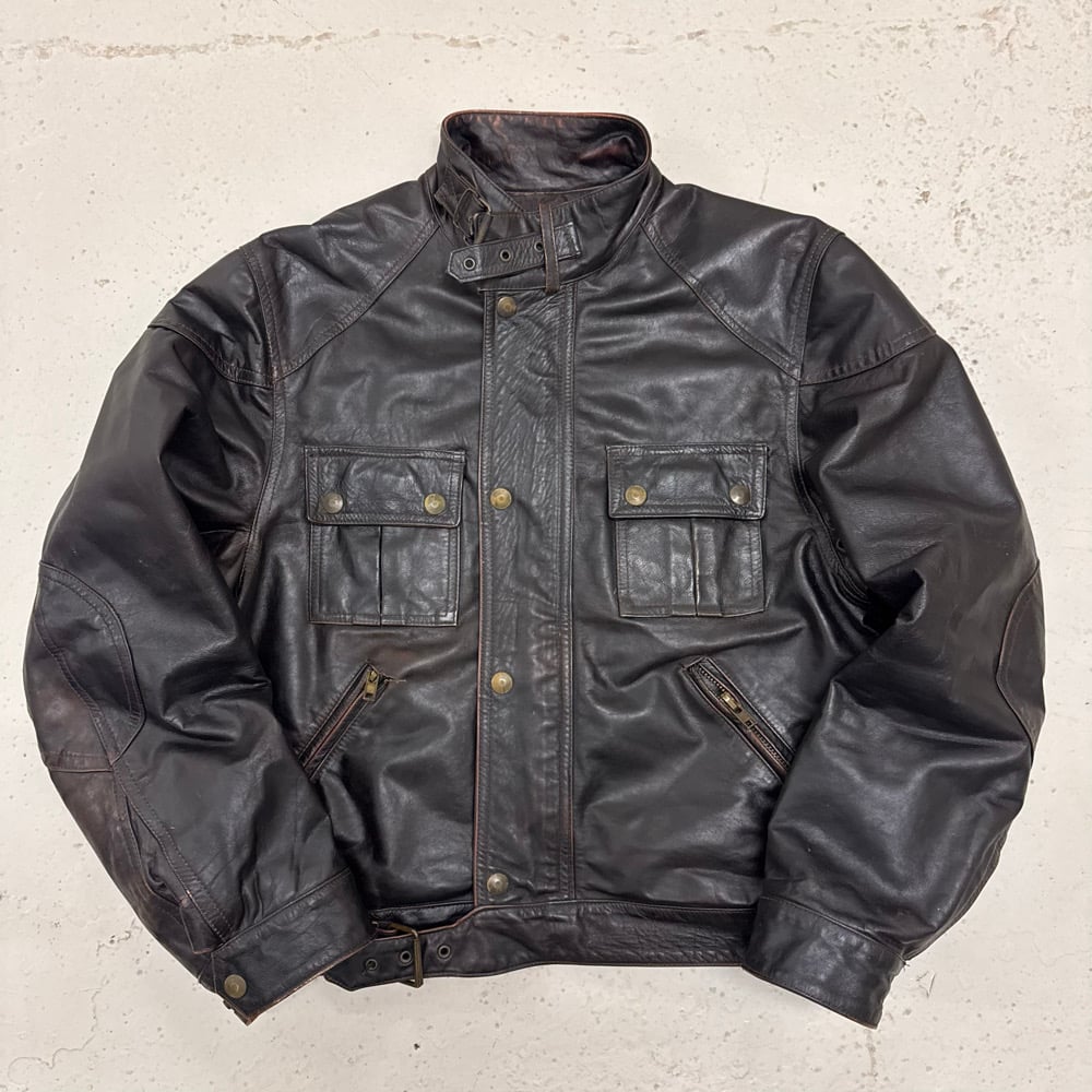 Image of 1990s Leather Cropped Biker Jacket, Size Medium