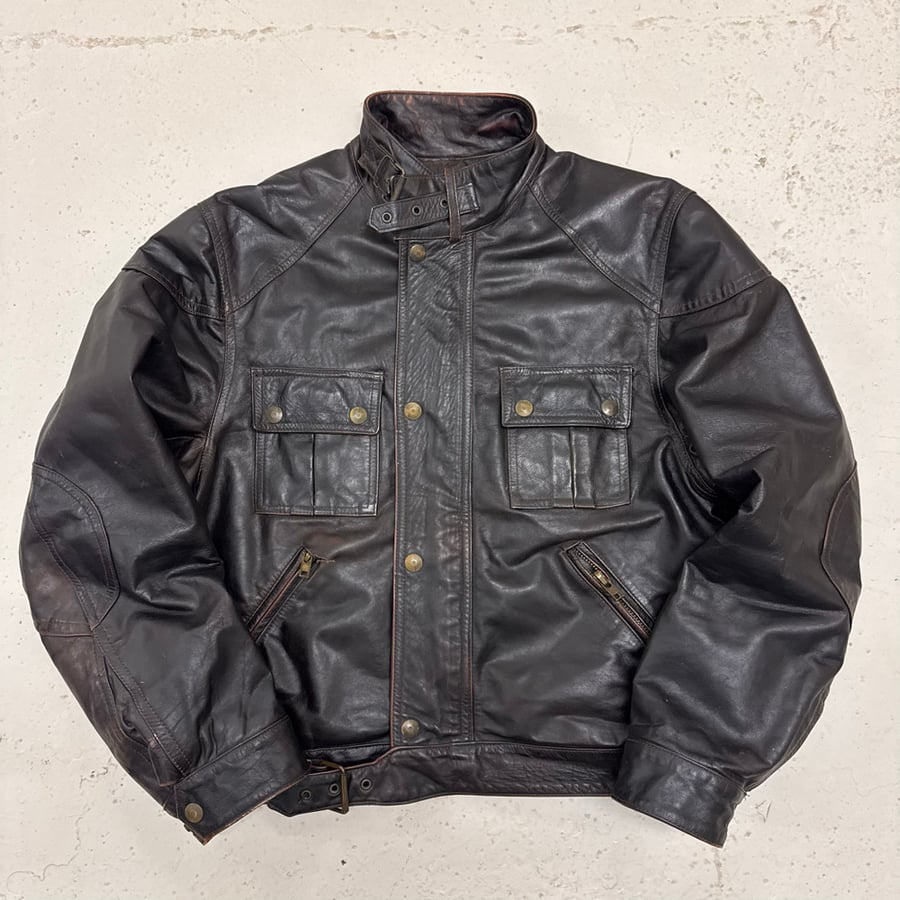 Image of 1990s Leather Cropped Biker Jacket, Size Medium