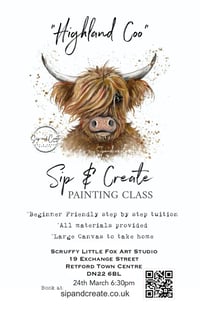 Image 2 of Painting Night at Retford  “How to paint a Highland Cow”