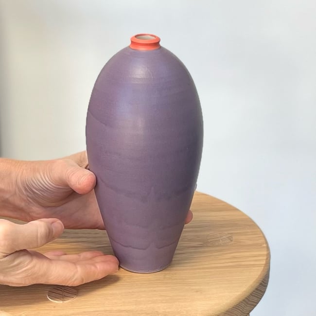 Oval Vase in Grape and Burnt Orange