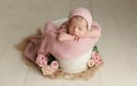 Dusty Rose Newborn Bonnet Wrap & Layer Photography Prop Set