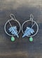 Image of Licorice Fern Tsavorite Hoop Dangle Statement Earrings