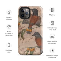 Image 3 of Antique Illustration Robins and Flowers Colorful Sepia Tough Case for iPhone®