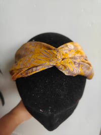 Image 5 of Turban Head Band- recycled sari fabric Mustard