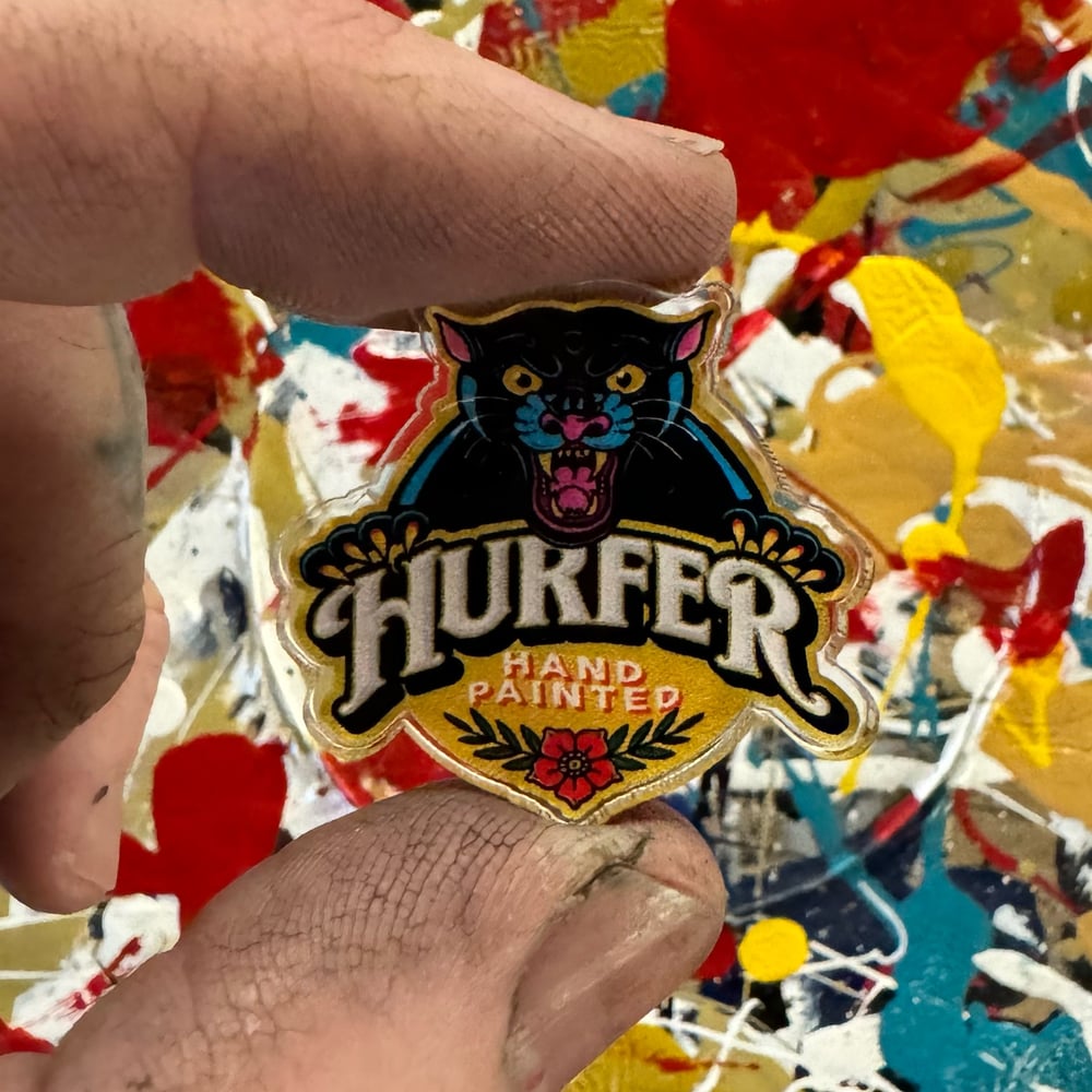 Hurfer panther logo - acrylic pin